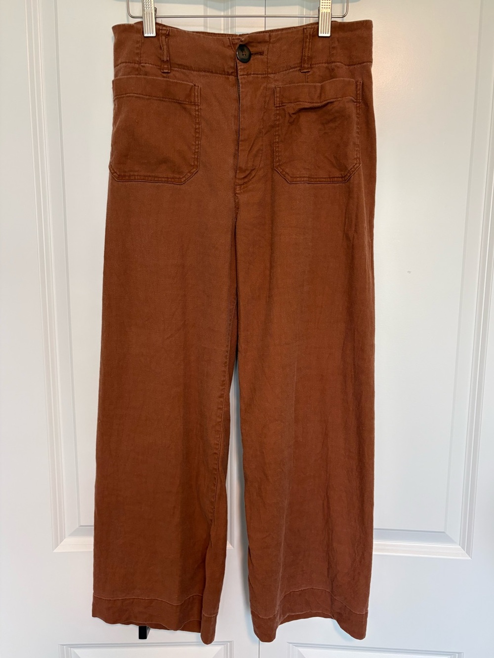 Maeve The Colette Wide Leg Pants Women 28 Linen Blend brown Boho